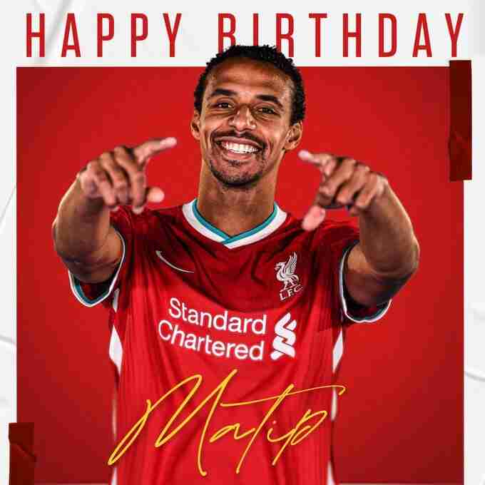 马蒂普迎来29岁生日，利物浦官推送祝愿