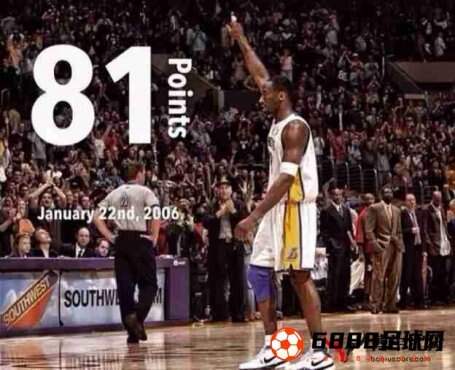 <b>科比单场最高得分81分，创NBA史上第二高单场得分</b>